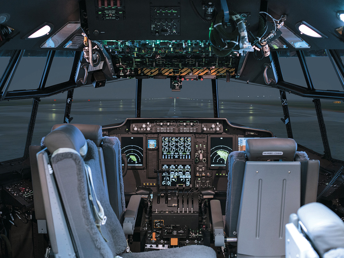 c130 cockpit during takeoff